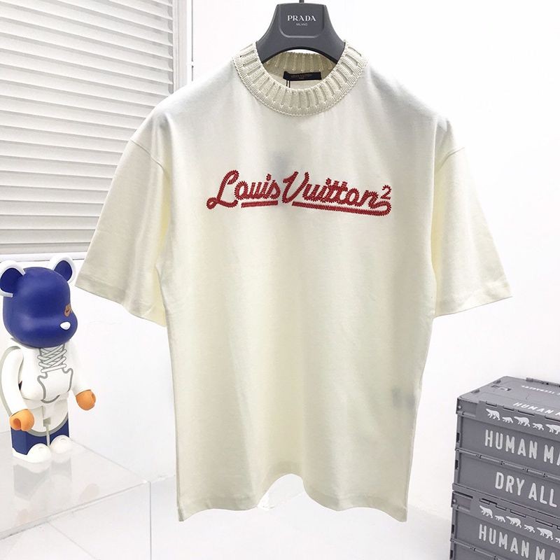 一目惚れ♪◆​ルイヴィトン◆Tシャツ コピー トップス 半袖 メンズ レッドホワイト 1A9GMQ