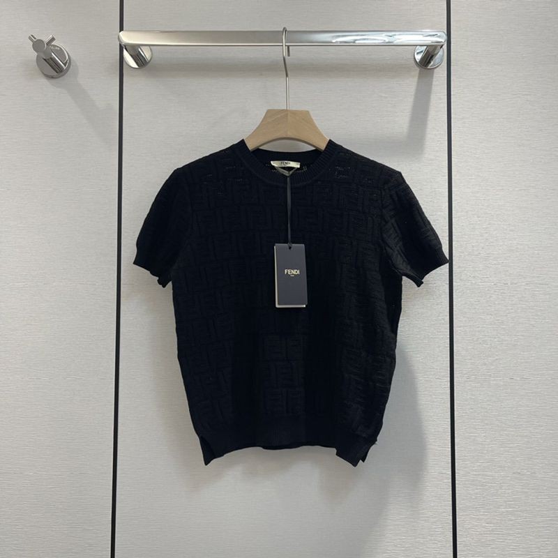 春もの新作【フェンディ】Tシャツ クルーネック 半袖 FFロゴ コットン コピー feq42525