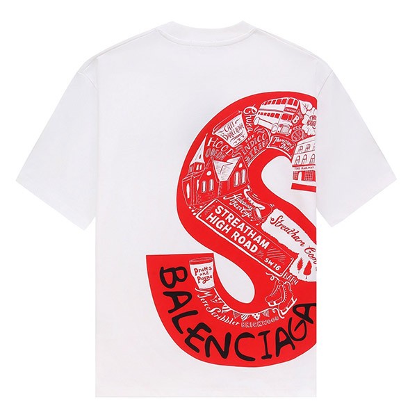 シュプリーム バレンシアガ コラボ 偽物 Sロゴ プリント Tシャツ baq45256